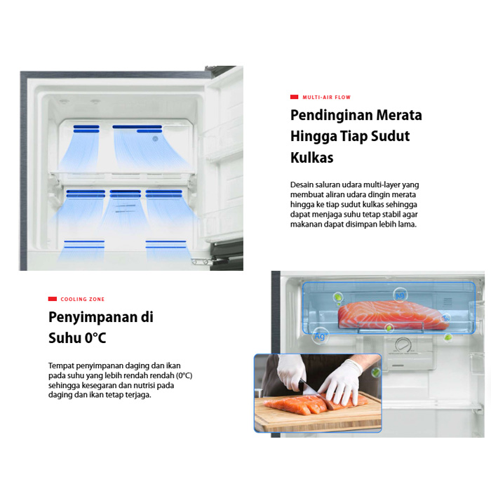 Toshiba Kulkas 2 Pintu Anti Bakteri Inverter 253 L - GR-RT329-WEPMF | GRRT329WEPMF